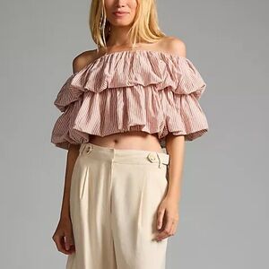 Anthropologie off the shoulder striped top